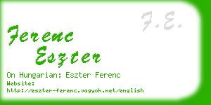 ferenc eszter business card